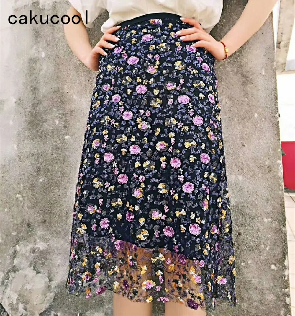 Cakucool Women Summer Mesh Skirts Floral Heavy Sequined A-line Skirt Spring Chic Vocation Mid Long Sexy Skirts
Cakucool Women Summer Mesh Skirts Floral Heavy Sequined A-line Skirt Spring Chic Vocation Mid Long Sexy Skirts