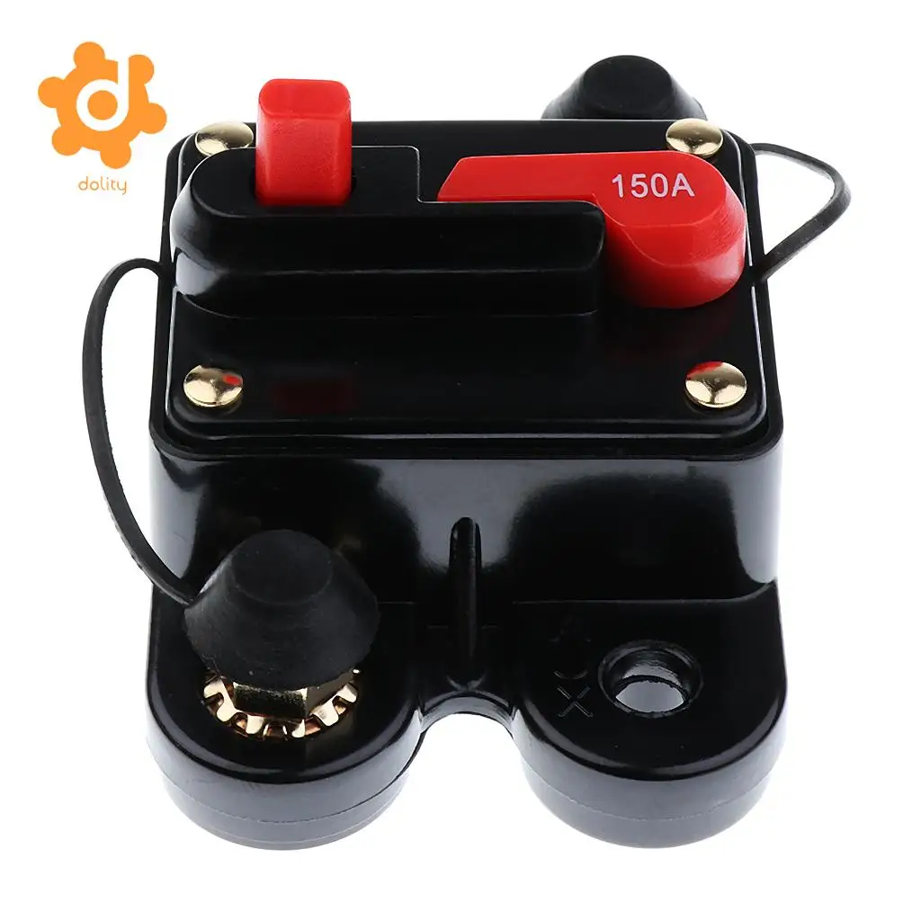 dolity 50A/150A/200A/250A Car Inline Manual Reset Circuit Breaker Fuse Power Protection DC12V-24V