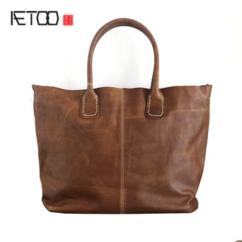 AETOO New retro leather handbags original handbag large capacity portable shoulder bag package bag
AETOO New retro leather handbags original handbag large capacity portable shoulder bag package bag