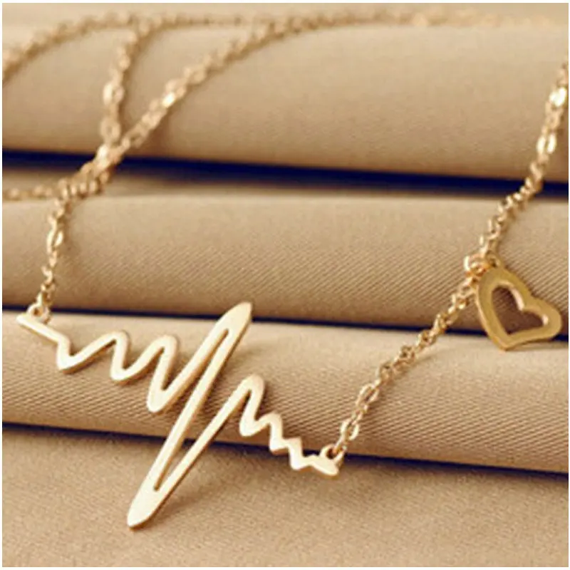 G.YCX Delicate Heartbeat Ecg Necklace Couple Lover BFF Sister Gift Gold Silver Stainless Steel EKG Necklaces Clavicle Chain
G.YCX Delicate Heartbeat Ecg Necklace Couple Lover BFF Sister Gift Gold Silver Stainless Steel EKG Necklaces Clavicle Chain