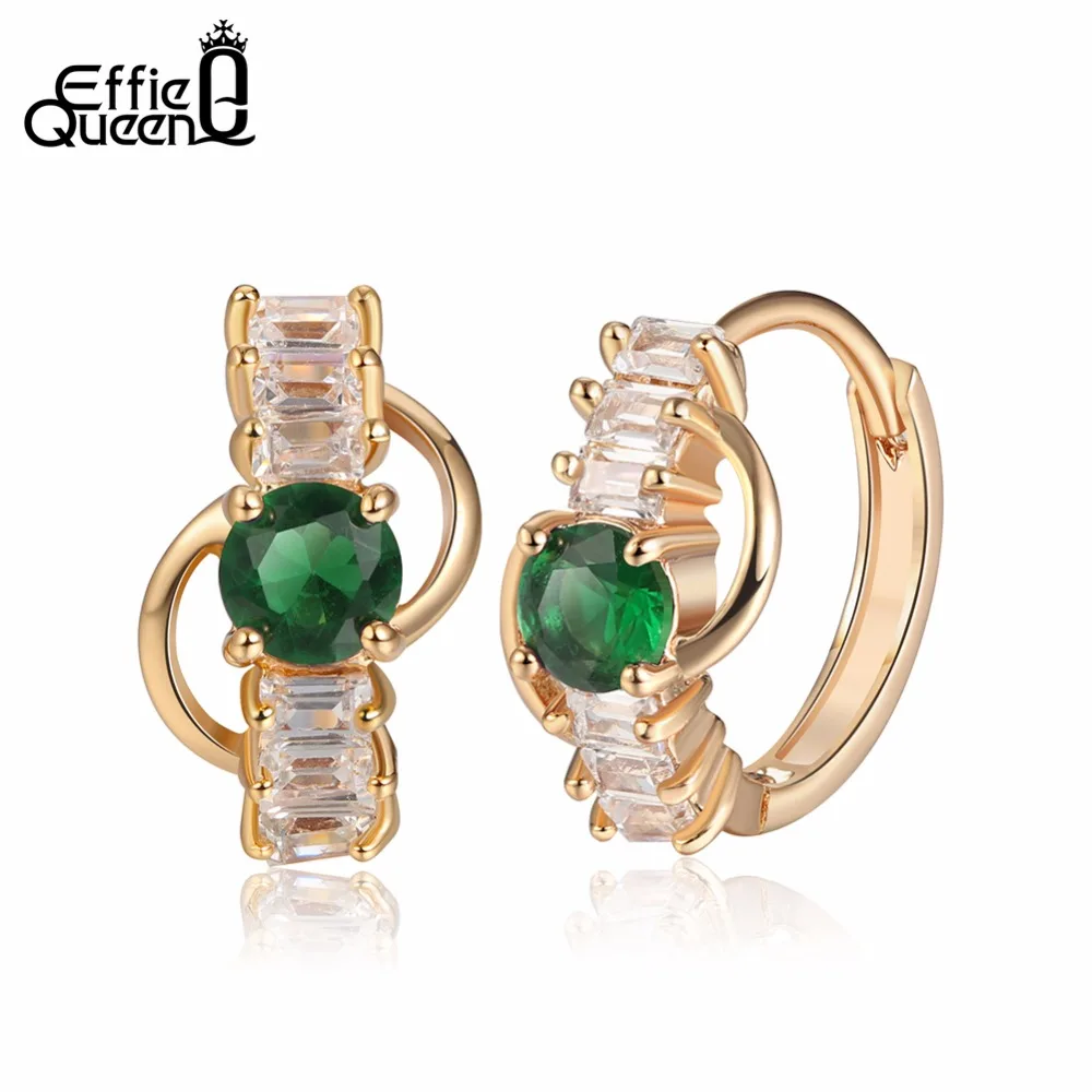Effie Queen Small Hoop Earrings Women Prong Setting Green AAA Cubic Zircon Fashion Earring Jewelry Accessories 2019 DOME43
Effie Queen Small Hoop Earrings Women Prong Setting Green AAA Cubic Zircon Fashion Earring Jewelry Accessories 2019 DOME43