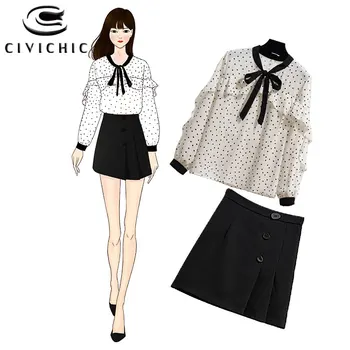 CIVI CHIC Chiffon Blouse Ruffles Tops Solid Jupe Two Piece Suit Summer Sweet Polka Dots Shirt Mini Skirts 2 PCS Women Set WSET03 
CIVI CHIC Chiffon Blouse Ruffles Tops Solid Jupe Two Piece Suit Summer Sweet Polka Dots Shirt Mini Skirts 2 PCS Women Set WSET03