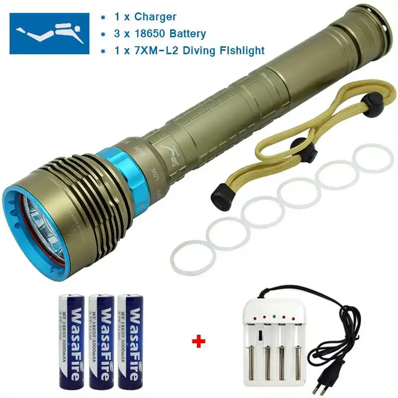 15000 Lumens Powerful Scuba LED Diving Flashlight L2 U2 Underwater Lamp XM-L2 Flashlights 18650 Flash Light Torch Spearfishing
15000 Lumens Powerful Scuba LED Diving Flashlight L2 U2 Underwater Lamp XM-L2 Flashlights 18650 Flash Light Torch Spearfishing