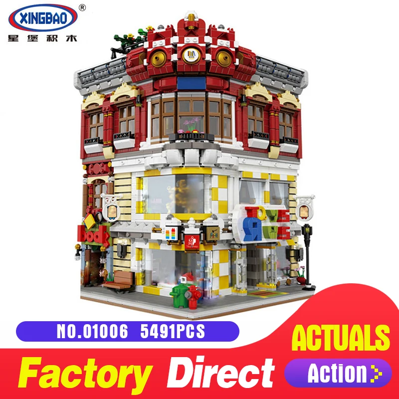 XingBao 01006 5491Pcs Genuine Creative MOC City Series The Toys and Bookstore Set Building Blocks Bricks Toy Model XB-01006
XingBao 01006 5491Pcs Genuine Creative MOC City Series The Toys and Bookstore Set Building Blocks Bricks Toy Model XB-01006