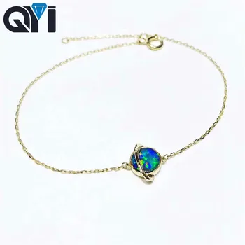 QYI Woman Diamond Bracelet 18K Yellow Gold Universe Charm Bracelets Natuarl BlueOpal gifted for Women Valentine's Day Gift Link
QYI Woman Diamond Bracelet 18K Yellow Gold Universe Charm Bracelets Natuarl BlueOpal gifted for Women Valentine's Day Gift Link
