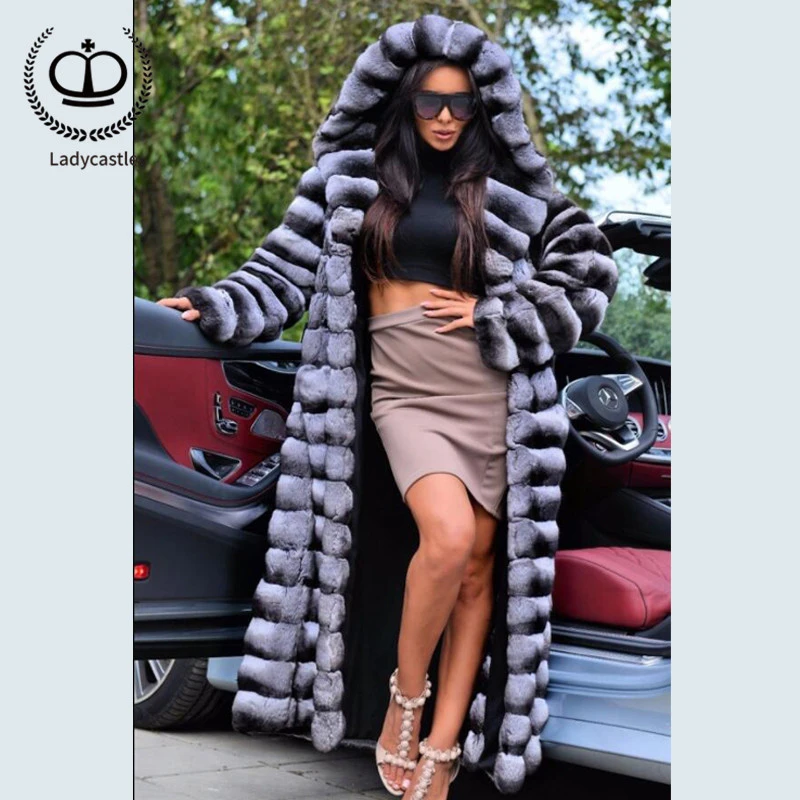 2019 New Real Chinchilla Rex Rabbit Fur Coat With Big Hood X-Long Winter Jacket With Real Fur Women Down Coat Natural RB-060
2019 New Real Chinchilla Rex Rabbit Fur Coat With Big Hood X-Long Winter Jacket With Real Fur Women Down Coat Natural RB-060
