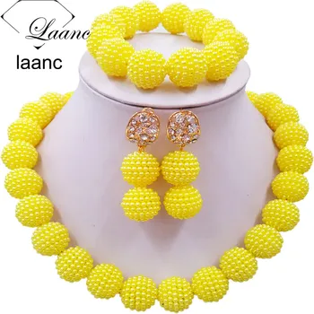 Laanc Yellow Simulated Pearl Beads African Jewelry Set Nigerian Wedding Necklace SP1R012
Laanc Yellow Simulated Pearl Beads African Jewelry Set Nigerian Wedding Necklace SP1R012