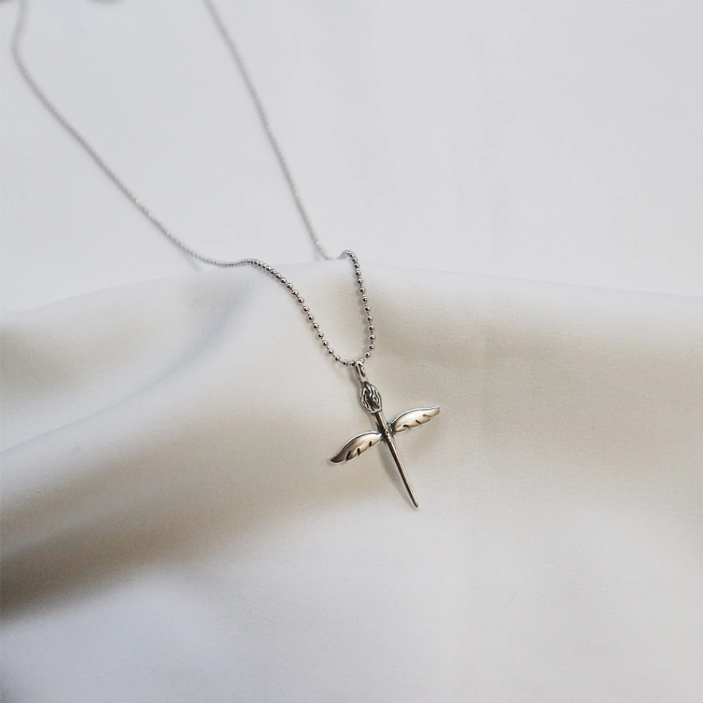 Fashion Personality Retro Angel Wings Cross Necklace in 925 Sterling Silver Vintage Ball Chain Christmas Present Gift Necklaces
Fashion Personality Retro Angel Wings Cross Necklace in 925 Sterling Silver Vintage Ball Chain Christmas Present Gift Necklaces