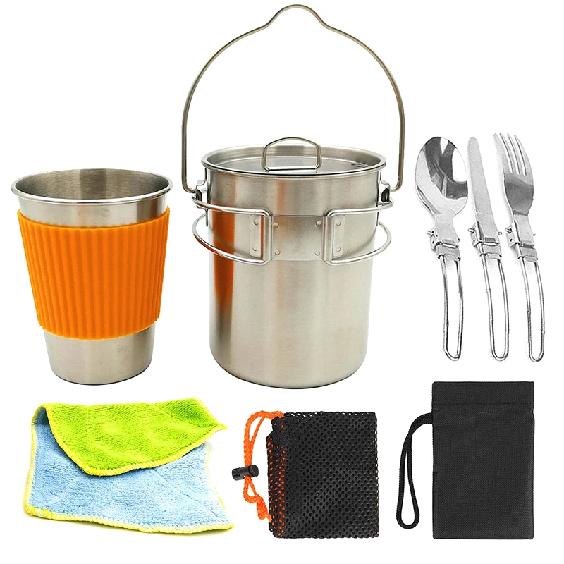 Outdoor Camping Tableware Cookware For Camping Tourist Tableware Camping Pot Cup Folding Knife Spoon Fork For Hiking Picnic Set
Outdoor Camping Tableware Cookware For Camping Tourist Tableware Camping Pot Cup Folding Knife Spoon Fork For Hiking Picnic Set
