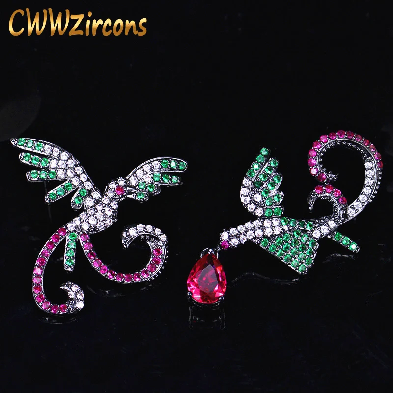CWWZircons Elegant Black Phoenix Green Red Cubic Zirconia Setting Sterling Silver 925 Animal Earrings Jewelry for Women CZ393
CWWZircons Elegant Black Phoenix Green Red Cubic Zirconia Setting Sterling Silver 925 Animal Earrings Jewelry for Women CZ393