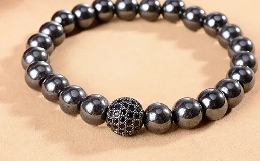 8mm h453 gold silver ball micro pave cz zircon cubic zirconia elastic thread adjusted black Magnetite Stone bead Bracelet
8mm h453 gold silver ball micro pave cz zircon cubic zirconia elastic thread adjusted black Magnetite Stone bead Bracelet