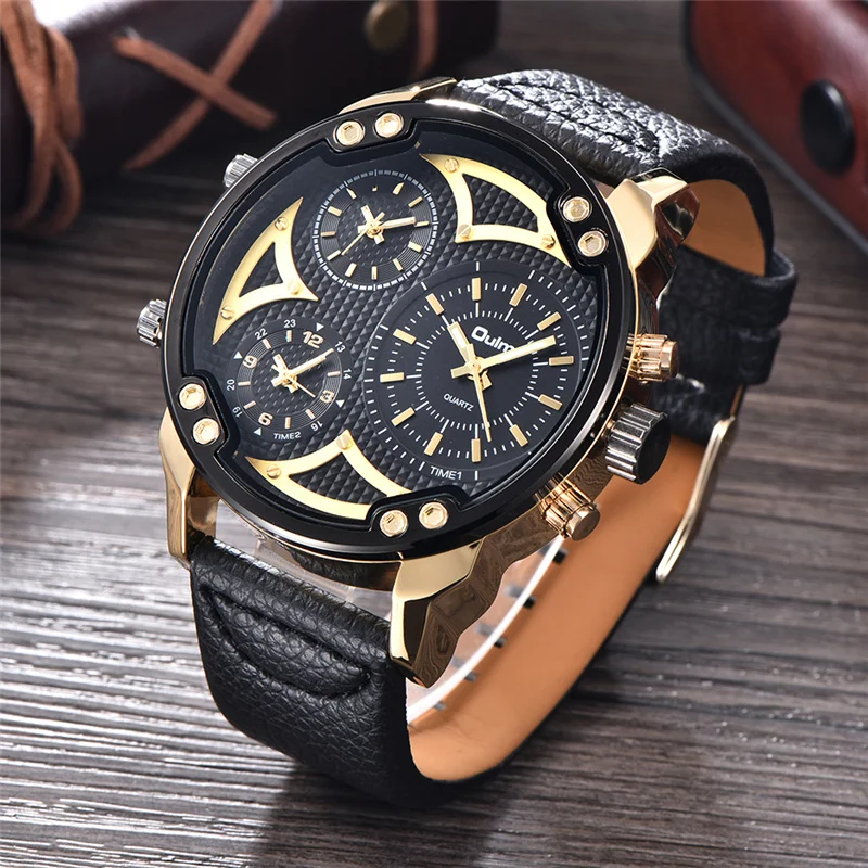 Oulm Men's Watches Luxury Brand Three Time Zone Quartz Watch Male Outdoor Casual Leather Sport Wristwatch reloj hombre
Oulm Men's Watches Luxury Brand Three Time Zone Quartz Watch Male Outdoor Casual Leather Sport Wristwatch reloj hombre