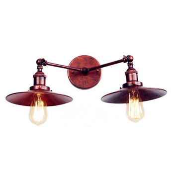 

2 Heads Rust Edison LED Wall Lamp Arm Home Lighting Adjustable Loft Industrial Vintage Wall Sconce Stair Light Wandlamp