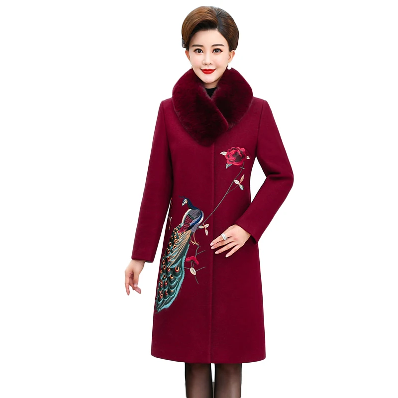 Winter Large size L-5XL Wool Women Jacket Coat 2018 Autumn Fashion Mid long High quality Embroidered flowers Female Outerwear
Winter Large size L-5XL Wool Women Jacket Coat 2018 Autumn Fashion Mid long High quality Embroidered flowers Female Outerwear