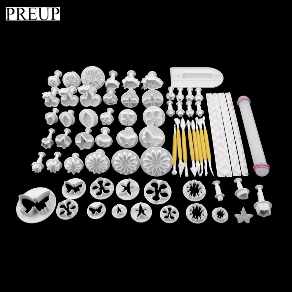 68Pcs/set DIY Cake Cutters molds mould Fondant Cake Cookie Sugar Craft Decorating Plunger Flowers Modelling Tools Set
68Pcs/set DIY Cake Cutters molds mould Fondant Cake Cookie Sugar Craft Decorating Plunger Flowers Modelling Tools Set
