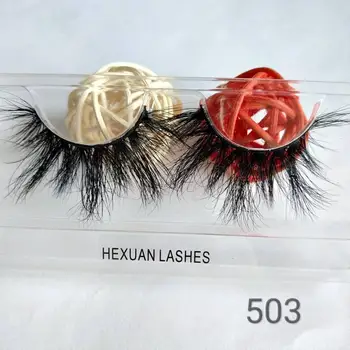 

HEXUAN LASHES FACTORY 5D Mink Lashes Natural Long False Eyelashes 25MM 100% Hand Made Makeup Fake Lashes In Qingdao China