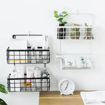 Multifunction Wrought Iron Double-layer Net Basket Wall Hanging Storage Shelf Kitchen Storage Rack Bathroom Toiletries Storage
Multifunction Wrought Iron Double-layer Net Basket Wall Hanging Storage Shelf Kitchen Storage Rack Bathroom Toiletries Storage