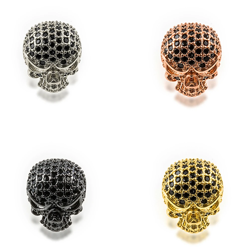 NEW Golden silver black Skeleton Spaced beads Micro Pave Zircon Skull Men's charm bracelet DIY accessories
NEW Golden silver black Skeleton Spaced beads Micro Pave Zircon Skull Men's charm bracelet DIY accessories