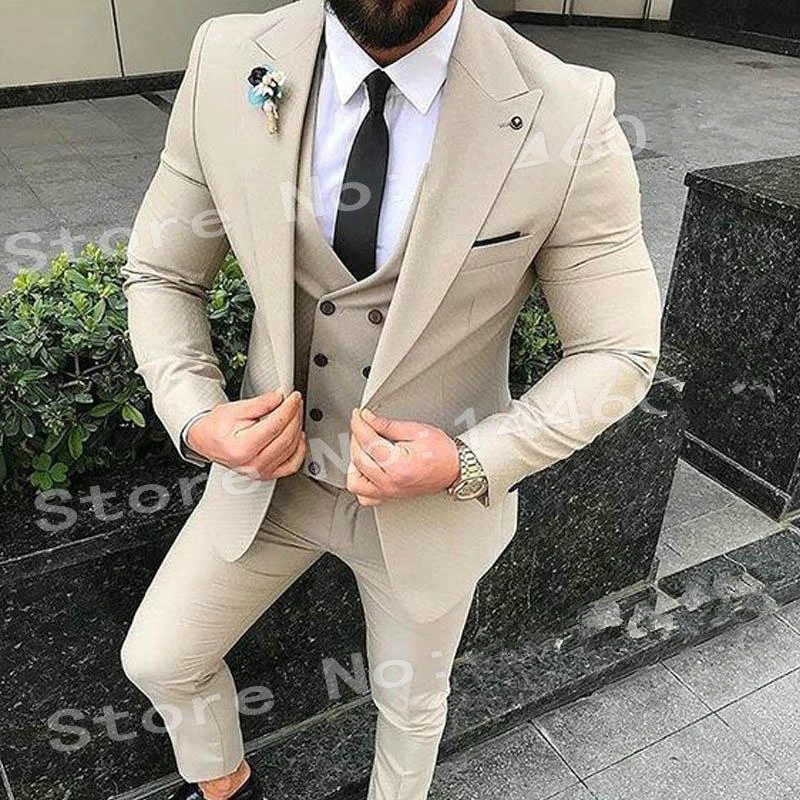 New Arrival One Button Groomsmen Peak Lapel Groom Tuxedos Men Suits Wedding/Prom Best Man Blazer ( Jacket+Pants+Vest+Tie) A22
New Arrival One Button Groomsmen Peak Lapel Groom Tuxedos Men Suits Wedding/Prom Best Man Blazer ( Jacket+Pants+Vest+Tie) A22