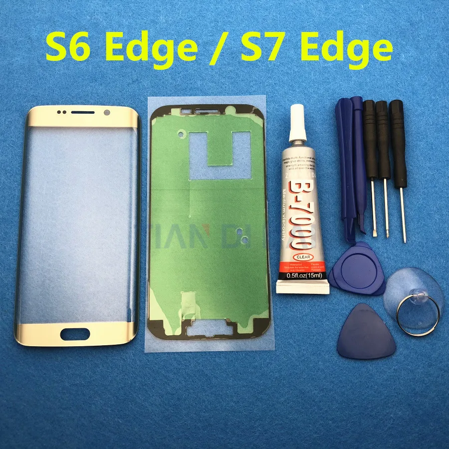 Front Outer Glass Lens Cover replacement For Samsung Galaxy S6 Edge G925 G925F S7 Edge G935 G935F LCD glass & B-7000 Glue & Tool
Front Outer Glass Lens Cover replacement For Samsung Galaxy S6 Edge G925 G925F S7 Edge G935 G935F LCD glass & B-7000 Glue & Tool
