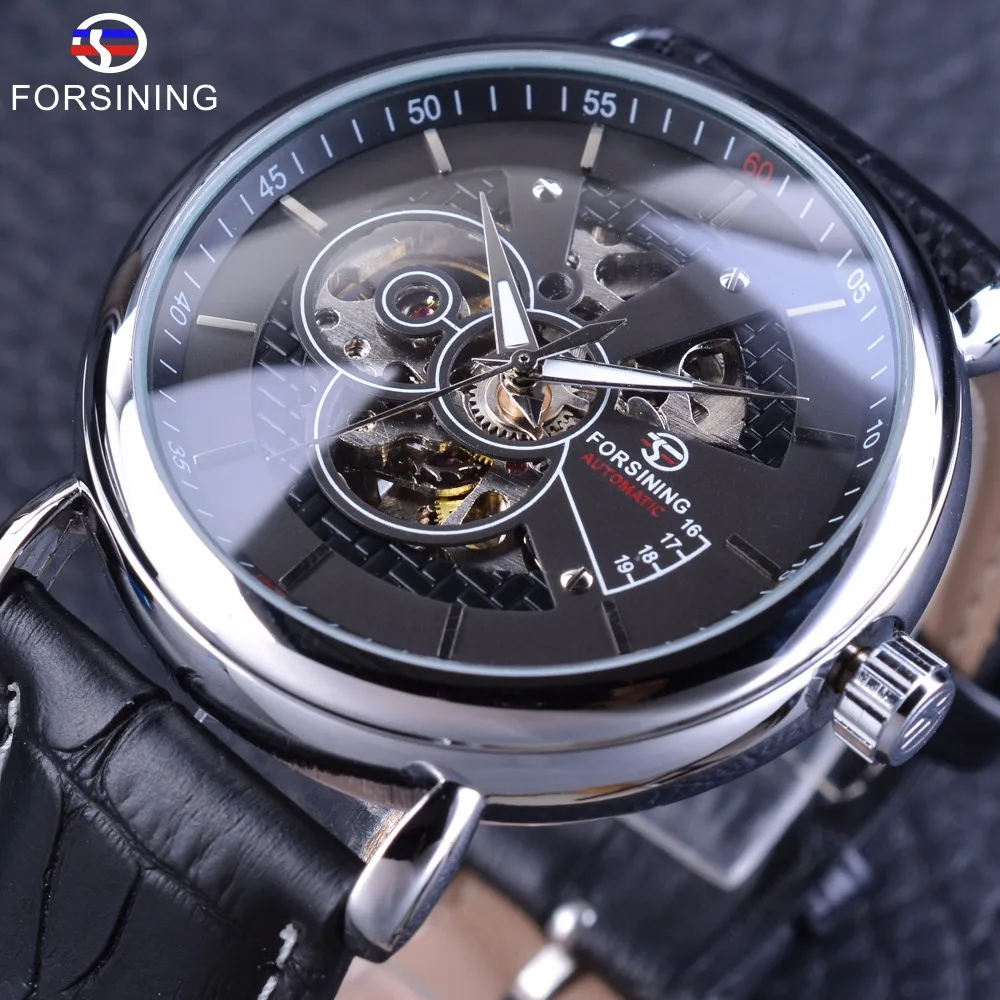 Forsining Silver Black Military Fashion Automatic Wrist Watch Men Watches Top Brand Luxury Genuine Leather Belt Mechanical Clock
Forsining Silver Black Military Fashion Automatic Wrist Watch Men Watches Top Brand Luxury Genuine Leather Belt Mechanical Clock