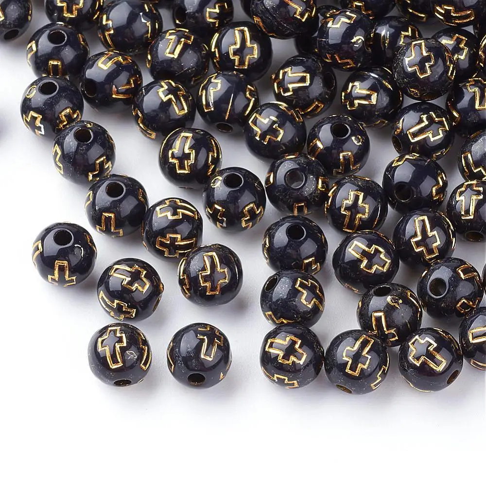 Plating Acrylic Beads Golden Metal Enlaced Round with Cross Black White 8mm 10mm, Hole: 2mm 500g/lot
Plating Acrylic Beads Golden Metal Enlaced Round with Cross Black White 8mm 10mm, Hole: 2mm 500g/lot