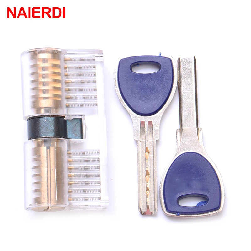 

NAIERDI Practice Transparent Lock Pick Visible Training Skill Cutaway Inside Copper Padlock Tool For Locksmith Supplier Hardware