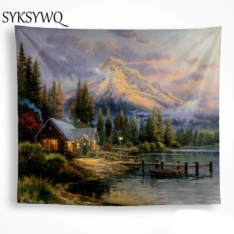 Carbin With River Painting Tapestry Art Modern Wall Hanging Home Collection Wall Carpet Drop Shipping
Carbin With River Painting Tapestry Art Modern Wall Hanging Home Collection Wall Carpet Drop Shipping