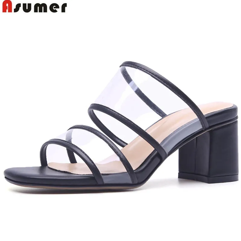 ASUMER 2018 fashion summer shoes woman casual mules shoes square heel sandals women genuine leather shoes black elegant
ASUMER 2018 fashion summer shoes woman casual mules shoes square heel sandals women genuine leather shoes black elegant