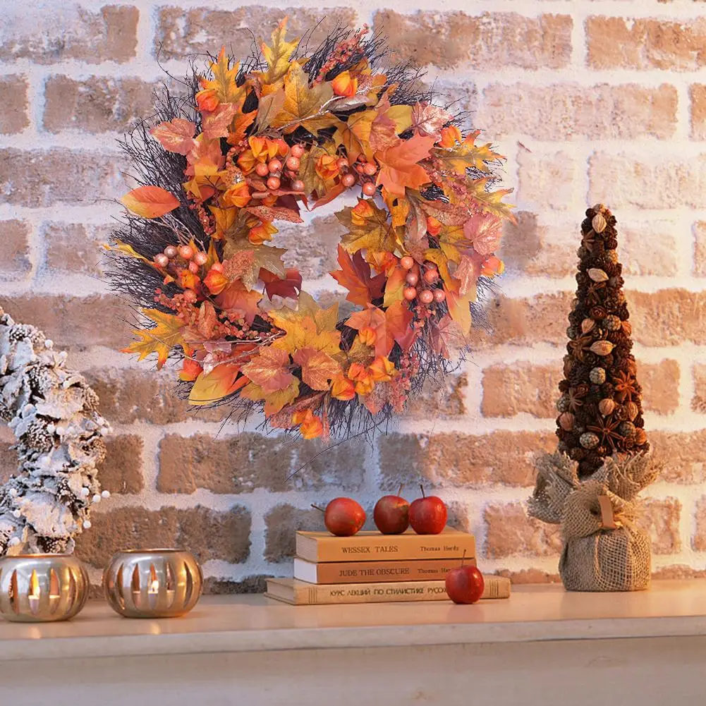 55cm Berry Fall Maple Leaves Flower Wreath Garland Artificial Thanksgiving Day Door Wall Ornament Home Autumn Fall Decoration 
55cm Berry Fall Maple Leaves Flower Wreath Garland Artificial Thanksgiving Day Door Wall Ornament Home Autumn Fall Decoration