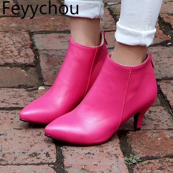 Women Boots Autumn Winter High Heel Warm Pu Pointed Toe Zip Ankle Chelsea Shoes 2018 Sexy New Fashion Black Rosy Red Size 34-43
Women Boots Autumn Winter High Heel Warm Pu Pointed Toe Zip Ankle Chelsea Shoes 2018 Sexy New Fashion Black Rosy Red Size 34-43