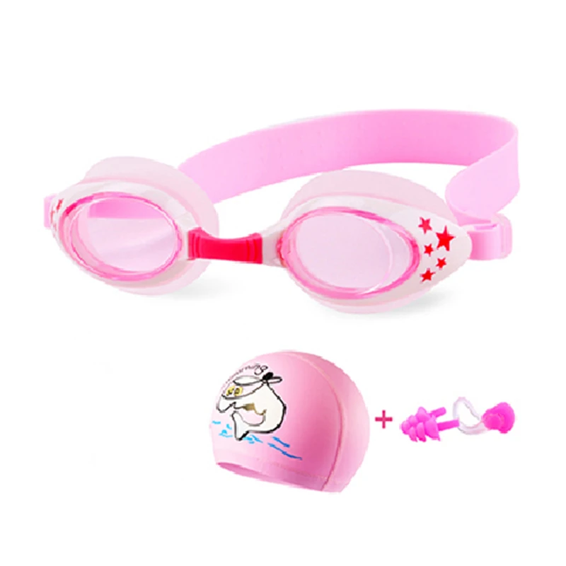 FREE SHIPPING Hello kitty Swim Caps Water Sports PC Silicon Diving goggles 