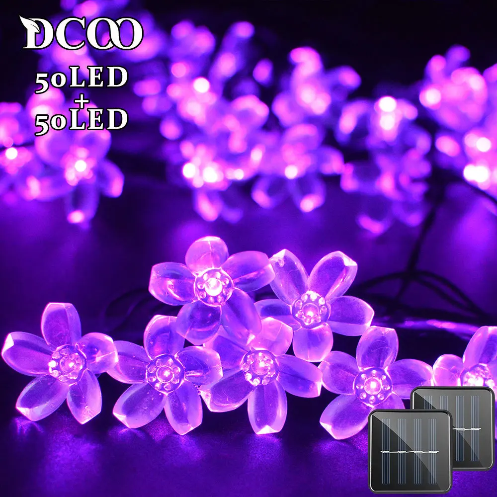 Solar String Lights 21ft 50 LED Fairy Flower Blossom Decorative Light Patio Party Xmas Tree Decorations 2-PACK Purple
Solar String Lights 21ft 50 LED Fairy Flower Blossom Decorative Light Patio Party Xmas Tree Decorations 2-PACK Purple
