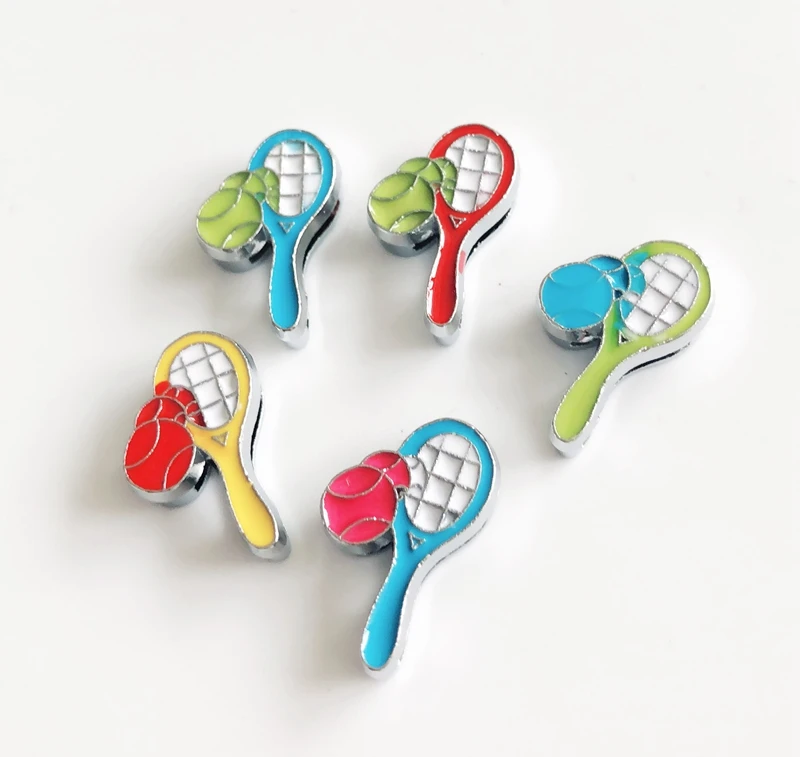 50PCS 8MM Enamel Mixed color Tennis racket & Ball Slide Charms Letters Fit 8mm Collar Belts Bracelets DIY Accessories , CCOR
50PCS 8MM Enamel Mixed color Tennis racket & Ball Slide Charms Letters Fit 8mm Collar Belts Bracelets DIY Accessories , CCOR