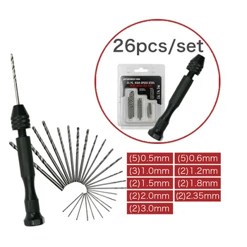 Hot 25 Pcs Micro Drill HSS Twist Drill Bits Set with Aluminum Hand Drills Tools For Crafts Jewelry Watch Making PLD
Hot 25 Pcs Micro Drill HSS Twist Drill Bits Set with Aluminum Hand Drills Tools For Crafts Jewelry Watch Making PLD