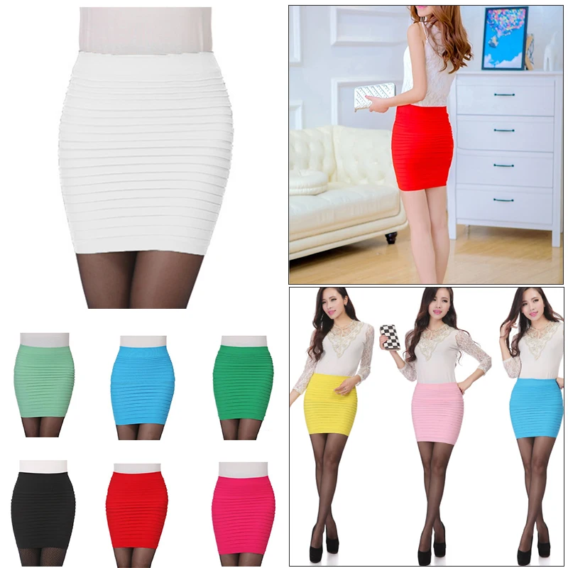 

2019 New Sexy Women Candy Color Vogue A line Stretch Clubwear Mini Pencil Skirt Fitted Slim Tight Shorts Femme Faldas Mujer Hot