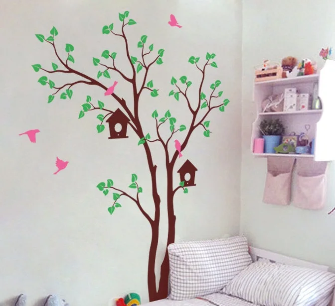 Huge Tree Wall Sticker With Birdhouse Vinyl Mural For Baby Children Bedroom Sweet Decoration Creative Tree Pattern WallpaperT-18
Huge Tree Wall Sticker With Birdhouse Vinyl Mural For Baby Children Bedroom Sweet Decoration Creative Tree Pattern WallpaperT-18