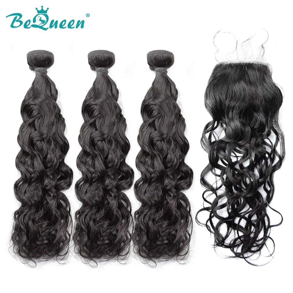Bequeen Brazilian Virgin Human Hair Water Wave Hair 3Pcs/Lot+Closure Nature Color 100% Human Hair Extensions, Free
Bequeen Brazilian Virgin Human Hair Water Wave Hair 3Pcs/Lot+Closure Nature Color 100% Human Hair Extensions, Free