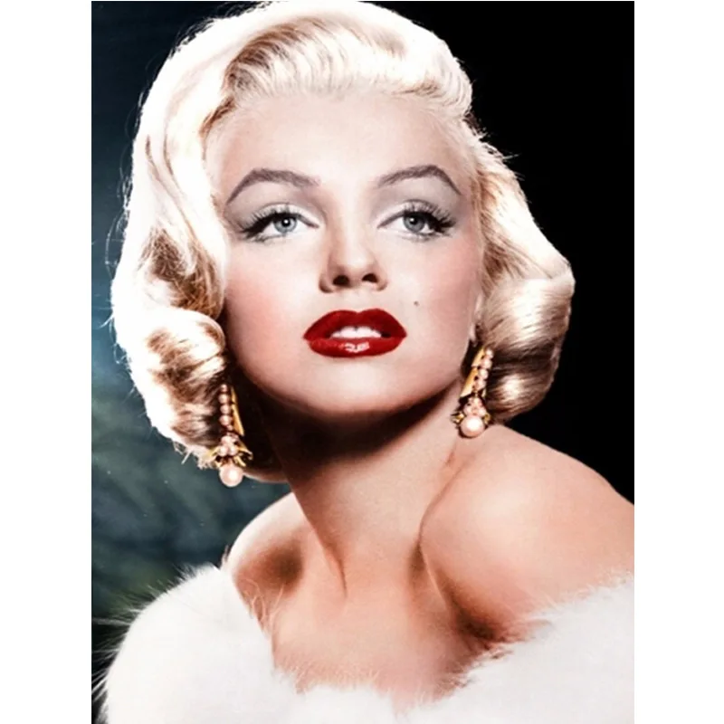 

5D DIY Diamond Painting Marilyn Monroe, Diamond Mosaic Wall Decor,Portrait diamond embroidery full kit,Pictures Rhinestones