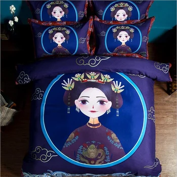 Chinese Qing Dynasty Palace Queen Cartoon Blue Bedding Set Twin Queen King Size Duvet Cover Bed Sheets with Pillowcase
Chinese Qing Dynasty Palace Queen Cartoon Blue Bedding Set Twin Queen King Size Duvet Cover Bed Sheets with Pillowcase