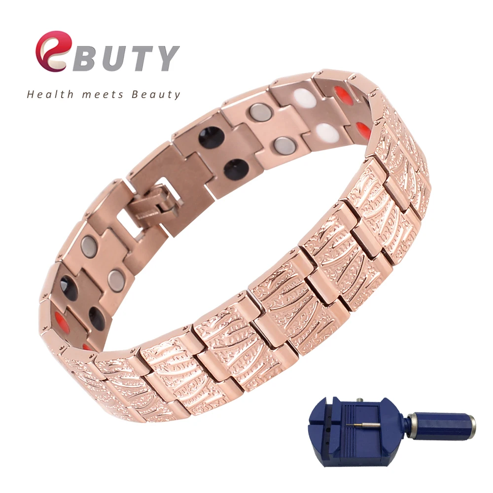 EBUTY Men Titanium Energy Bracelets FIR Healing Magnet Health Fashion Bracelet Gift Jewelry Rose Gold with Box
EBUTY Men Titanium Energy Bracelets FIR Healing Magnet Health Fashion Bracelet Gift Jewelry Rose Gold with Box