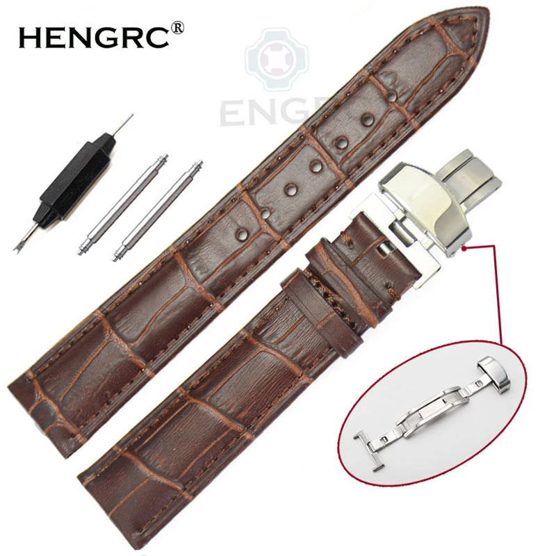 HENGRC 100% Genuine Leather Soft Watch Band Strap 18mm 20mm 22mm 24mm Women Men Black Brown Watchband Belt Deployment Clasp Meta
HENGRC 100% Genuine Leather Soft Watch Band Strap 18mm 20mm 22mm 24mm Women Men Black Brown Watchband Belt Deployment Clasp Meta