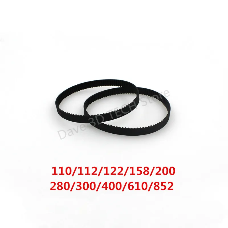 

10PCS GT2 Timing Closed Belt Loop Rubber 110 112 122 158 200 280 300 400 610 852 mm Part 2GT 3D Printers Parts Synchronous 6mm