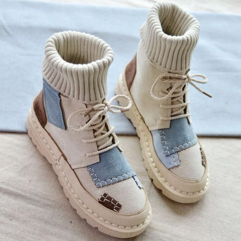 Autumn and winter explosions suede canvas color matching high-top women's shoes fashion wild boots
Autumn and winter explosions suede canvas color matching high-top women's shoes fashion wild boots