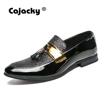 Cajacky New Fashion Loafers Men Silver and Black Wedding Party Shoes Dress Shoes Men Glitter Loafers Mocasines Hombre Plus Size
Cajacky New Fashion Loafers Men Silver and Black Wedding Party Shoes Dress Shoes Men Glitter Loafers Mocasines Hombre Plus Size