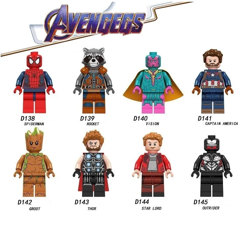 Legoed Avengers 4 Endgame Action Minifigured Tree Man Sipderman Building Blocks Figures Gift Toys For Children CD138-145
Legoed Avengers 4 Endgame Action Minifigured Tree Man Sipderman Building Blocks Figures Gift Toys For Children CD138-145