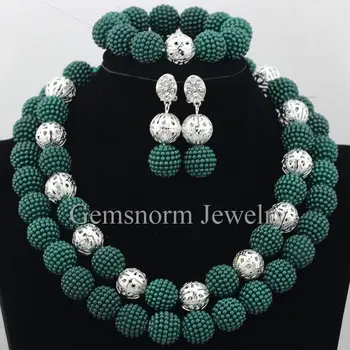 Fashion Costume Jewelry Set Army Green Nigerian Wedding African Beads Jewelry Set Chunky Balls Necklace Set Silver Tone WB717
Fashion Costume Jewelry Set Army Green Nigerian Wedding African Beads Jewelry Set Chunky Balls Necklace Set Silver Tone WB717