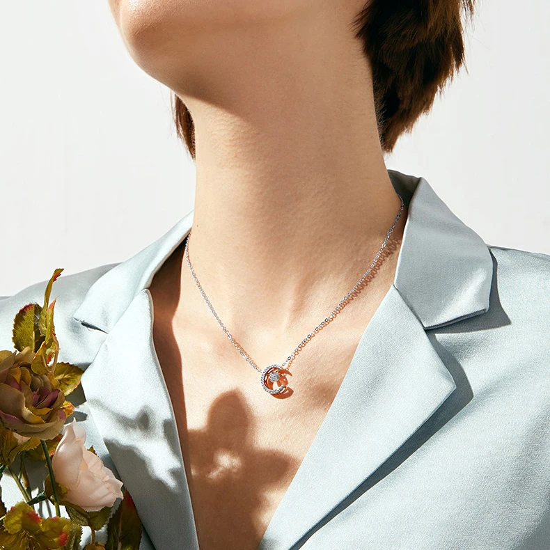 ZHOUYANG Necklace For Women Creative Crescent Moon & Star Collarbone Crystal Silver Color Pendant Set Fashion Jewelry KAN021
ZHOUYANG Necklace For Women Creative Crescent Moon & Star Collarbone Crystal Silver Color Pendant Set Fashion Jewelry KAN021