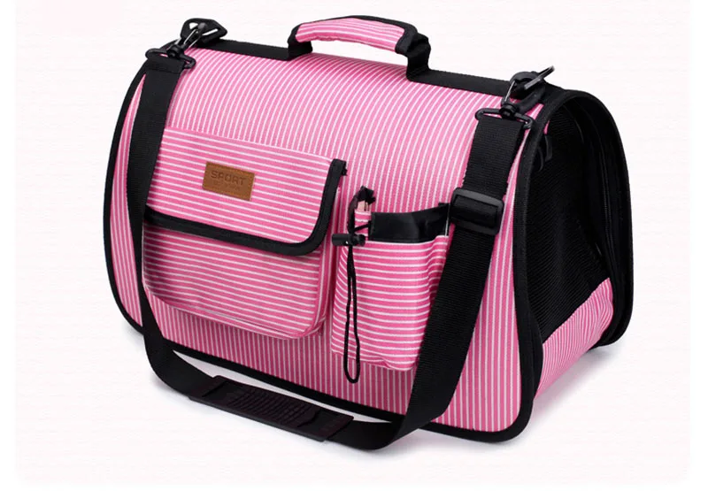 Soft Sided Pet Carrier Airline Approved Under Seat Travel Portable Pet Carrier Fashion Striped Pet Bag for Small Dogs Cats7
