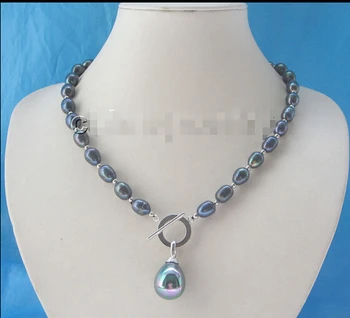 Wholesale FREE SHIPPING >>>> 18" 11-12mm black baroque freshwater pearl necklace-20mm shell pearl pendant
Wholesale FREE SHIPPING >>>> 18" 11-12mm black baroque freshwater pearl necklace-20mm shell pearl pendant